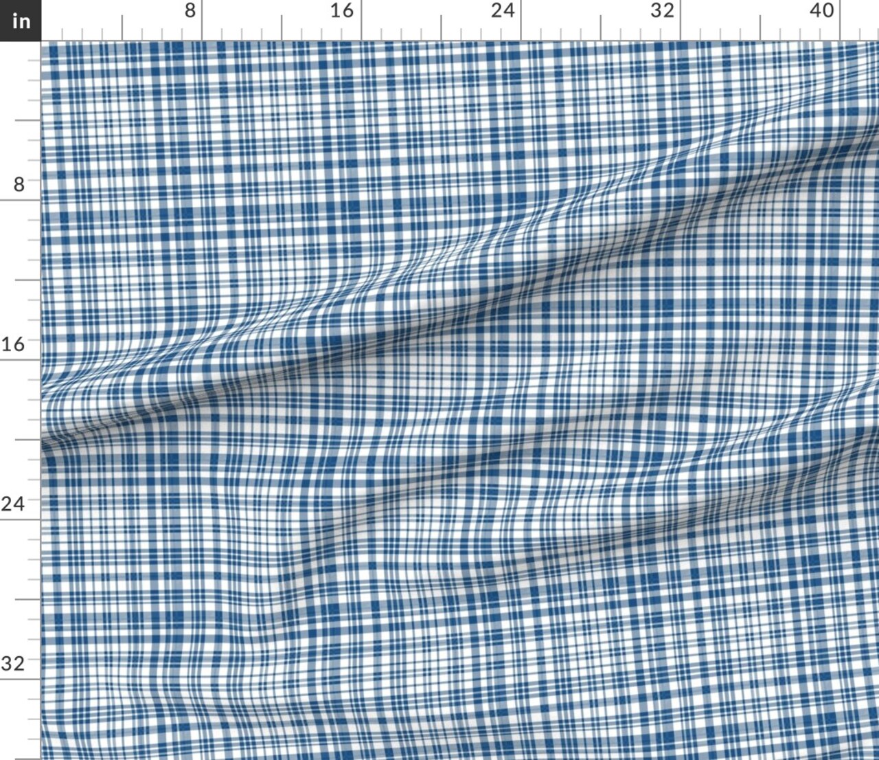 Blue Plaid Classic Highland Scottish Tartan Scotland. Cottagecore English Country French Medium Scale Custom Printed Fabric by Spoonflower Various Fabrics by the Yard or Fat Quarter
